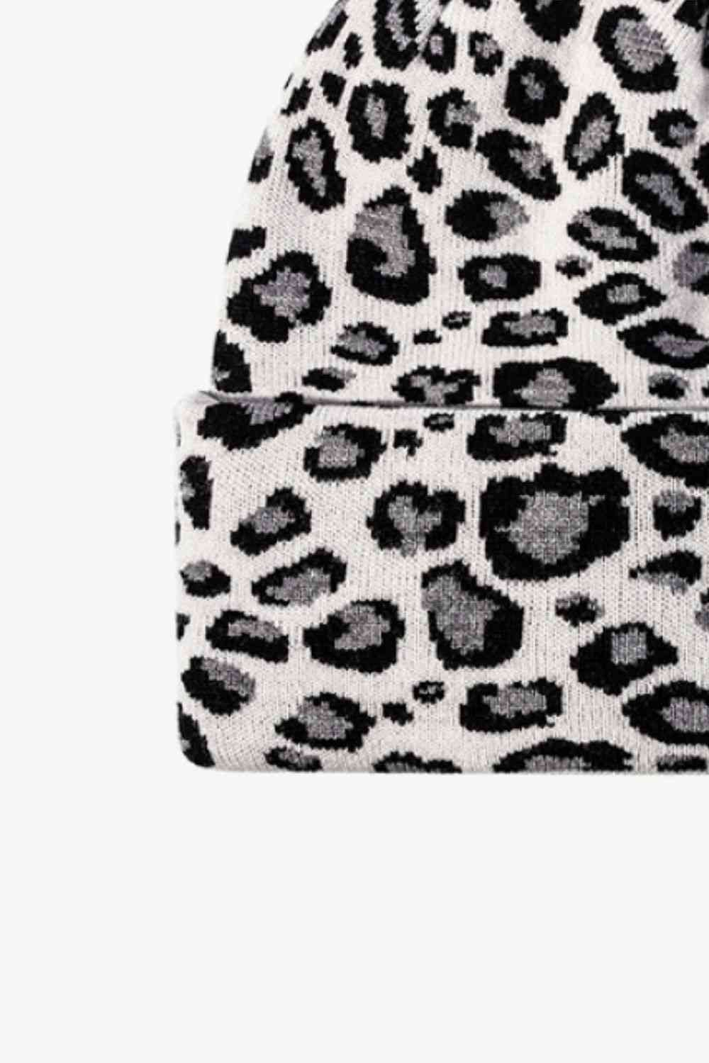 Leopard Pattern Cuffed Beanie