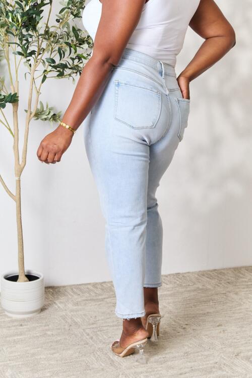 BAYEAS Full Size High Waist Straight Jeans